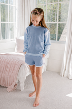 Load image into Gallery viewer, The adorable Ellie Everyday Long Sleeve Set in&nbsp; jogger knit and coordinating jogger shorts is a best-seller from Set Proper. This versatile outfit can be thrown on for the day or used as a cover-up before dance or swim practice. This Set combines the perfect amount of both comfort and cuteness.
