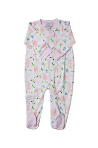 Dress your little one for sweet dreams with the Infant Girls En Pointe Zipper Footie. Crafted from 100% soft Pima cotton, this footie ensures gentle comfort all night long. The charming ballet print adorned with delicate pink bows adds a graceful touch, making bedtime feel special and playful. With a convenient zipper, changing is quick and easy, so she can dance right into a cozy, peaceful sleep.