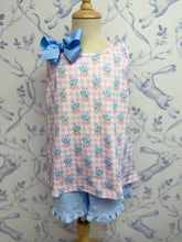 Load image into Gallery viewer, Embrace sunny days with the Berry Special Knit Ruffle Short Set by James and Lottie! This delightful strawberry knit set is perfect for casual spring and summer outings. Plus, it’s a charming match with the little sister dress, creating an adorable sibling look. Dress your little one in joy!
