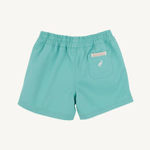 Load image into Gallery viewer, Embrace classic and versatile style with Boy's Twill Sheffield Shorts in Turks Teal from The Beaufort Bonnet Company. Made with comfortable twill fabric, these shorts are perfect for any occasion and feature a handy back pocket. Elevate your little boy's wardrobe with this timeless closet staple!
