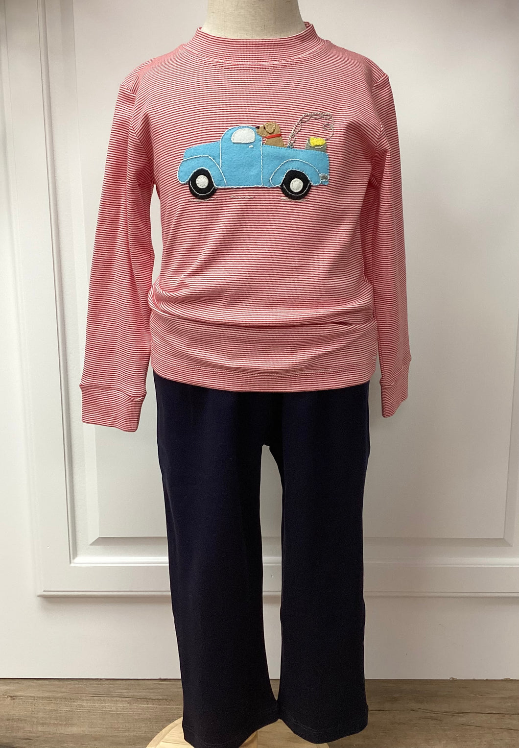 Boy’s Appliqué Fishing Truck Pant Set