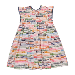 The Girls Stevie Dress in Colored Pencils by Pink Chicken combines playful style with comfort. Featuring a charming smocked bodice and flutter sleeves, this dress showcases a delightful colored pencil print that sparks creativity. Perfect for back-to-school, it offers a cute and comfortable option your little girl will love to wear every day.