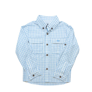 Double the fishing stories, double the fun! The&nbsp;Flagler Fishing Shirt&nbsp;is the ultimate combination of functionality and style for your little angler. Whether he's reeling in the big one or exploring the beach, this shirt keeps him cool, comfortable, and ready for action.

Vented mesh back&nbsp;for breathable comfort during every adventure.
Roll-up sleeves&nbsp;for sun protection or to cool off when the temperature rises.
Year-round versatility, perfect for everything from boat trips to backyard fun