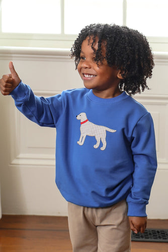 Keep your little one cozy and stylish with this Boys French Terry Dog Applique Sweatshirt from Trotter Street Kids. Made from soft, breathable French terry fabric, it offers all-day comfort while the playful dog applique adds a fun, charming touch. 