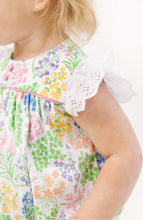 Load image into Gallery viewer, Dress your little one in the Angel Sleeve Blythe Bubble—a delicate floral bubble that captures the fresh spirit of spring and summer. With classic charm from The Beaufort Bonnet Company, this sweet design brings comfort and timeless style to every sunny day!

