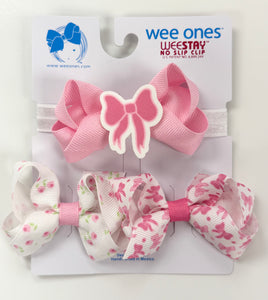 3 Pack Floral & Bow Headband Set