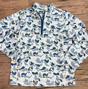 Boys Pro Performance Blue Camo Pullover