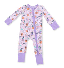Load image into Gallery viewer, Angel Dear’s Pink Halloween Monster Dress Up ignites festive fun with its adorable pink monster print and cozy 2-way zipper footie design. Perfect for infant girls, it combines comfort and easy dressing, making Halloween magical for both baby and parents!
