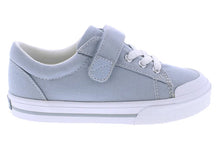 Load image into Gallery viewer, Introducing Footmates Jordan in Dusty Blue, the perfect canvas shoe loved by moms and kids alike. With its Velcro closure, this Footmates shoe is both stylish and convenient, making it a favorite for all ages. Add it to your shoe collection today!
