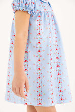 Load image into Gallery viewer, Celebrate new beginnings with the Holly Day Dress in First Day Flowers by The Beaufort Bonnet Company. Its charming floral pattern weaves in school details, while the classic silhouette and sweet Peter Pan collar make your little girl’s first day unforgettable—and every day after just as special!
