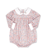 Load image into Gallery viewer, The Pumpkin Grove Floral Bubble by Lullaby Set is designed to celebrate your most cherished autumn moments! Created from cozy knit fabric with delicate pumpkin embroidery on the collar, this outfit is ideal for fall photos, Thanksgiving celebrations, and creating unforgettable memories with family!


