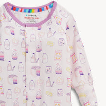 Load image into Gallery viewer, Wrap your little one in cozy charm with the Bake Boss Modal Convertible Coverall by Magnetic Me! Featuring a delightful milk and cookies print, it adds warmth and whimsy to every moment. Perfect for newborns, this coverall makes a sweet and thoughtful gift that sparks joy at first sight!
