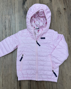 Girls Hooded Puffer Jacket in Pink