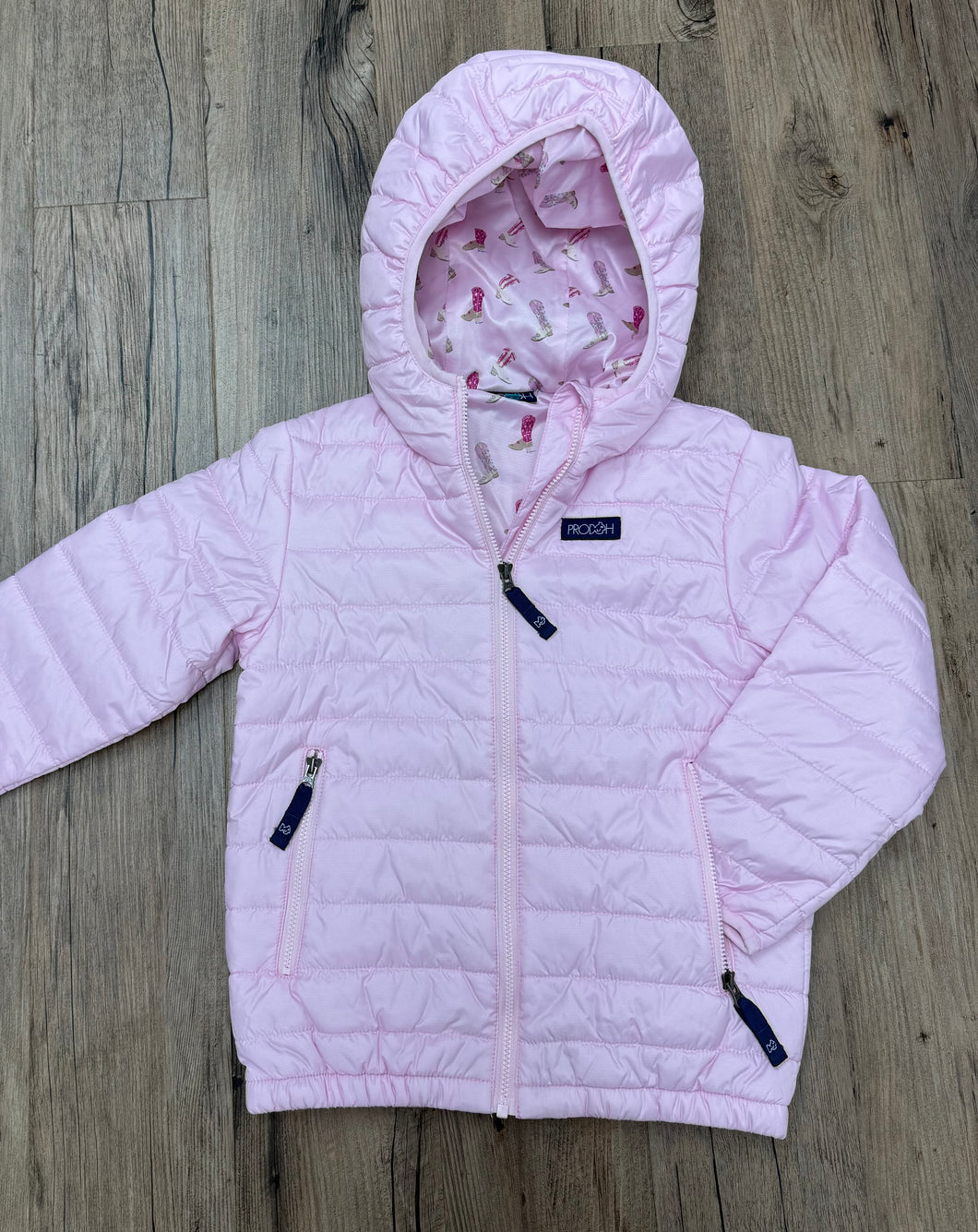 Girls Hooded Puffer Jacket in Pink