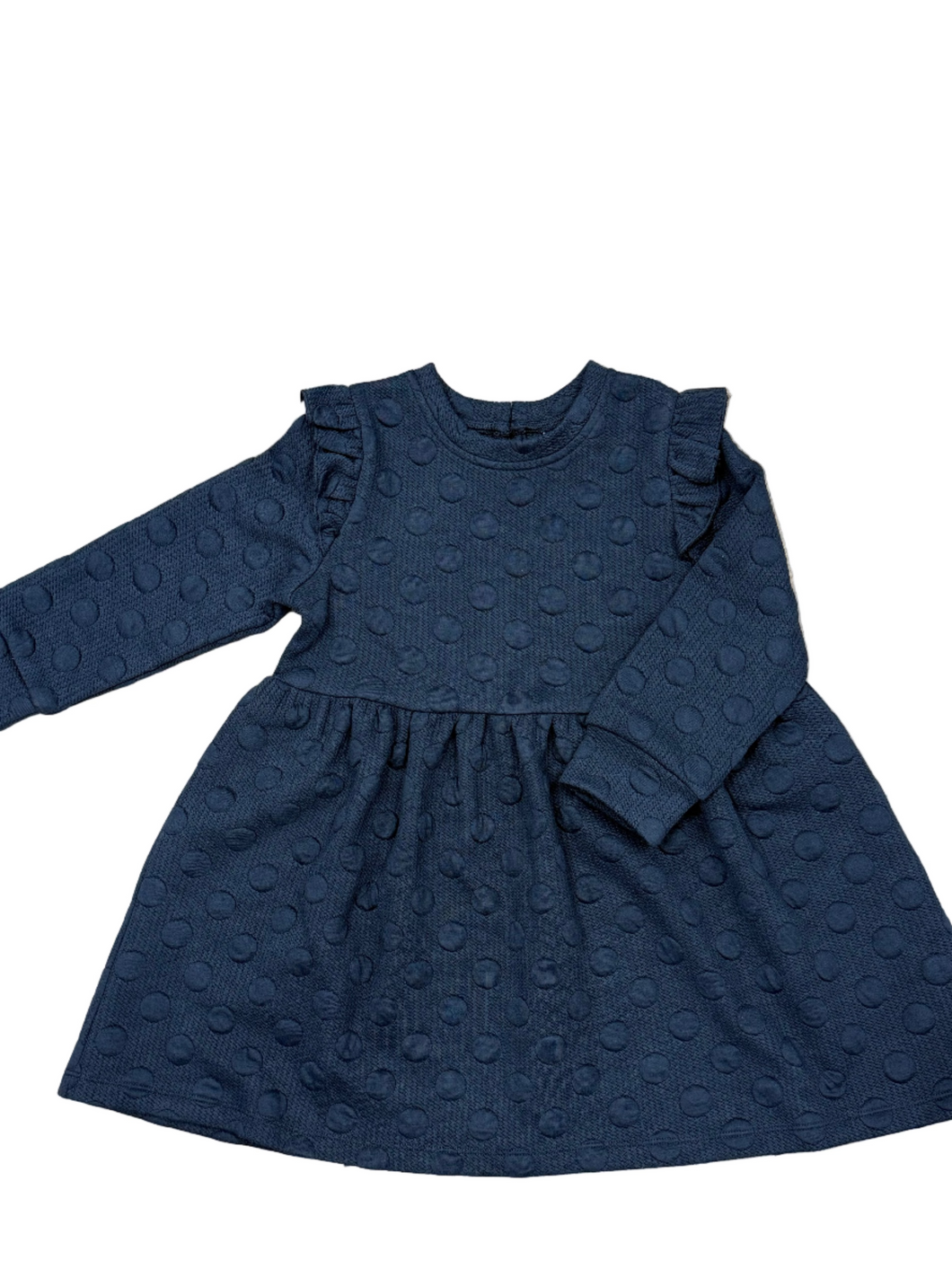 Girls Aaliyah Navy Polka Dot Dress