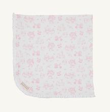 Load image into Gallery viewer, Wrap your little one in the charming Baby Buggy Blanket by The Beaufort Bonnet Company. Its timeless toile print delights the eye, offering cozy comfort perfect for newborns. Choose Hamptons Hot Pink or Beale Street Blue—an irresistible gift that celebrates every tiny adventure!
