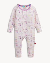 Load image into Gallery viewer, Wrap your little one in cozy charm with the Bake Boss Modal Convertible Coverall by Magnetic Me! Featuring a delightful milk and cookies print, it adds warmth and whimsy to every moment. Perfect for newborns, this coverall makes a sweet and thoughtful gift that sparks joy at first sight!

