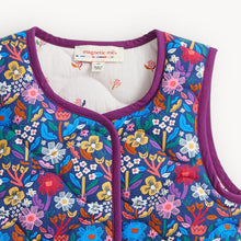 Load image into Gallery viewer, Embrace crisp autumn mornings with the Floral Quilted Reversible Vest by Magnetic Me. Soft quilted warmth and charming floral patterns combine with effortless magnetic closures, making layering easy and delightful for your toddler girl’s adventures this fall! Ready to brighten every chilly day?
