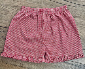 Emma's Gingham Shorts with Ruffle