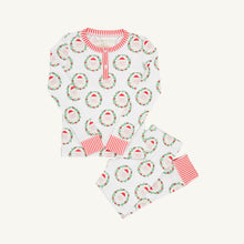 Load image into Gallery viewer, Sutton’s Sweet Dream Set by The Beaufort Bonnet Company wraps your toddler in cozy, festive charm with darling Santa prints and vibrant stripes. Perfect for magical Christmas mornings and joyful family moments, these classic pajamas bring warmth and holiday spirit to every celebration!

