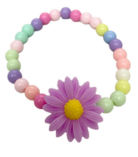 Load image into Gallery viewer, Show her confidence with these adorable Daisy Flowerbomb friendship bracelets! Each one features colorful beads and a large colorful daisy for extra fun. Plus, with proceeds going to charity, you can make a positive impact while expressing yourself. Made by Anuja Tolia. Available in 4 different colors.
