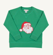 Load image into Gallery viewer, The Cassidy Comfy Crewneck in Kiawah Kelly Green brings warm holiday cheer with its charming Santa design. Crafted for toddler boys, it’s the perfect cozy sweatshirt to brighten chilly Christmas mornings with comfort and festive spirit!

