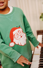 Load image into Gallery viewer, The Cassidy Comfy Crewneck in Kiawah Kelly Green brings warm holiday cheer with its charming Santa design. Crafted for toddler boys, it’s the perfect cozy sweatshirt to brighten chilly Christmas mornings with comfort and festive spirit!

