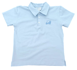 Elevate your little one's style with our Light Blue Polo from the Let's PAR-TEE Collection by James &amp; Lottie! Made with soft cotton and featuring a classic design, this polo is perfect for any occasion. The light blue embroidered golf cart logo adds a touch of charm. Complete the look with our Let's PAR-TEE Conrad Shorts!
