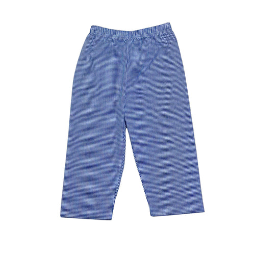 Boys Royal Blue Gingham Leo Pants from Zuccini Kids is a pull-on style mini royal blue and white check pant for boys. 