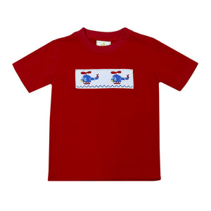 Perfect for your little one's playtime adventures, the Helicopter Red Knit Play Tee from Zuccini Kids is a must-have addition to their wardrobe. Made with comfort and durability in mind, this tee features a playful red helicopter design that will have your child soaring with joy. Pair with their favorite bottoms for a fun and stylish look.