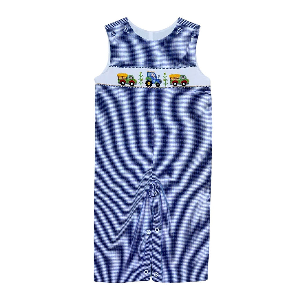 Dress your little one in style with our Infant Boy's Blue Gingham Harvest Longall by Zuccini Kids! This charming longall features a royal blue gingham design and intricate harvest embroidery. Made with high quality materials, your baby will be both comfortable and stylish.