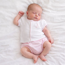 Load image into Gallery viewer, Elevate your little one's style with the Silly Goose Diaper Cover Set in Pink by Magnolia Baby. Crafted from soft Pima cotton and adorned with charming goose stitching and delightful pink gingham trim, this set ensures comfort and cuteness. A perfect gift for spring, it brings joy to both baby and parent!
