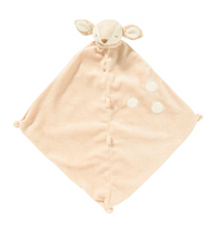 Load image into Gallery viewer, A perfect little security blankie and tagalong for your child. The delicious cashmere-like material is perfect for babies and toddlers to snuggle. Each blankie features a sweet animal head that's easy to grip. It will bring smiles and comfort to your little napper and will likely become a favorite animal friend to take along on many adventures.
Soft and snuggly
100% Polyester microfiber
Machine washable
Measures 13"x13"
