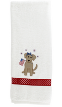 Load image into Gallery viewer, Celebrate freedom and fun with the Patriotic Pup Towel by Bailey Boys! Designed to match our adorable patriotic pup outfits, this towel is perfect for July 4th celebrations at the beach or pool. Its vibrant colors make it a must-have for every boy and girl ready to make a splash!
