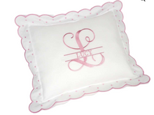 Load image into Gallery viewer, Personalized Baby Announcement Pillow combines comfort and personalization. Customize with your baby’s name, birth date, weight, length, and time. A unique addition to your baby’s room.

Measures 12.5″ wide by 11″ tall (including border, it measures 15 3/4″ wide by 14″ tall)
