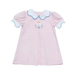 Rev up your little girl's wardrobe with the Carriage Ella Dress from Zuccini Kids. This soft knit dress features a stunning princess carriage embroidery, complete with a classic white collar and front pleat. Let her feel like the princess she is in this must-have dress!