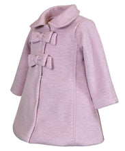 Load image into Gallery viewer, Girls Two Bow Car Coat - Heather Pink
