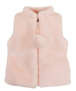 Widgeon Girls Rose Puff Faux Fur Vest