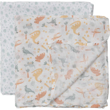 Load image into Gallery viewer, The Swaddle Blanket Set from JuJuBe × Studio Oh! can also be used for tummy time, as lightweight stroller covers, and as nursing throws.
- Machine washable
- Set of 2 designs
- Soft and cozy material is gentle on Baby's skin
- Sustainable, non-GMO bamboo fabric
- Measures 44"W × 44"L (112 cm × 112 cm)
