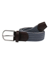 Load image into Gallery viewer, The Country Club Stretch Belt delivers stretch, comfort, and classic style in one essential accessory. The adjustable clasp secures anywhere along the weave for custom sizing, while the silver buckle and brown leather give it a timeless finish.
