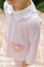 Load image into Gallery viewer, Dress your little one in The Proper Peony’s Pink Petal Tunic Set and watch her bloom with joy! Soft floral leggings paired with a charming pink knit tunic, detailed with a crisp petal collar and floral pockets, make every autumn day feel warm and playful. Ready for endless smiles and adventures!
