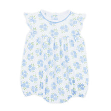 Load image into Gallery viewer, Light, playful, and effortlessly sweet, the Magnolia Baby Dreamy Hydrangeas Print Flutter Bubble in sky blue is a charming outfit for your little girl. Crafted from luxuriously soft 100% Pima cotton, this baby bubble offers breathable comfort while remaining gentle on delicate skin.
