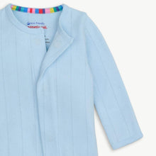 Load image into Gallery viewer, Love Lines Blue Pointelle Footie
