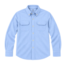 Load image into Gallery viewer, Built for the boat, ready for just about anything. Finn’s Backcast Button Down is a breathable, UPF 50 fishing shirt with a vented back to keep him cool and comfortable all day long. Roll-up sleeves with button tabs and dual chest pockets add practical utility, while the collared design makes it an easy choice for casual dinners or weekend outings after a day on the water. 
