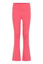 Load image into Gallery viewer, Pleat’s Florie Flare Leggings in Coral bring vibrant energy to everyday wear with a sleek, fitted silhouette and a playful flare at the hem. Soft, stretchy, and effortlessly comfortable, they inspire confident movement and pair beautifully with cozy sweaters or casual tops. Perfect for active tween girls!
