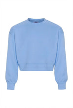 Load image into Gallery viewer, Pleat’s Darby Sweatshirt is the ultimate elevated essential. This cozy crewneck sweatshirt features a clean, minimalist silhouette with a relaxed fit and wide banded hem for a modern, polished look. Designed to be endlessly versatile, it’s the kind of piece she can wear on repeat without sacrificing style. Pair it with the coordinating Nova pants for an effortless matching set, or mix it with skirts and denim for everyday wear.
