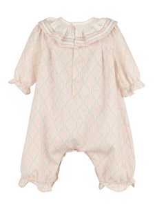 This toddler girl Floral Wreath Long Bubble from Luli &amp; Me is the perfect blend of style and comfort. The ruffle collar adds a charming touch while the floral design adds a touch of whimsy. Your little one will look adorable and feel comfortable in this outfit.