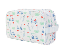 Coated, clean, and cute! The Dopp Kit is a must-have travel companion. Big enough to fit all of your travel necessities - toiletries, medicines, hairbrushes and bows, you name it! Inside you will find a mesh pocket to help you keep up with your smaller items.

Made with PVC-free, wipeable, non-chlorinate coated fabric that is soft to the touch, antimicrobial, water resistant, odorless and biodegradable. 

To care for these products, we recommend wiping clean. Items can be hand washed with mild dish soap and