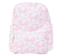 Coated, clean, and cute!

The Backpack is offered in several wipeable classic patterns, and equipped with an outer zipped pocket and two drink holder sleeves. 

Available in two sizes. The small snuggly fits a pocket folder and lunchbox. And the large is your standard sized backpack for older kids or when you need to carry a little more. 

Made with our PVC-free, wipeable, non-chlorinate coated fabric that is soft to the touch, antimicrobial, water resistant, odorless and biodegradable. This fabric has been