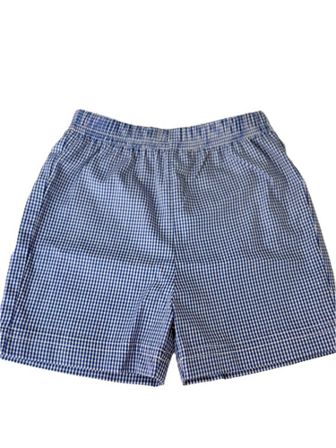 Anavini’s Boy's Pull On Gingham Shorts in royal blue and white offer a stylish and comfortable fit, perfect for active days. Their classic checkered pattern pairs effortlessly with the Boy's Tractor Smocked Tee, creating a sharp, coordinated look ideal for Back to School. Easy to wear and versatile, these shorts combine practicality with timeless style to keep your little one looking and feeling great all day long.